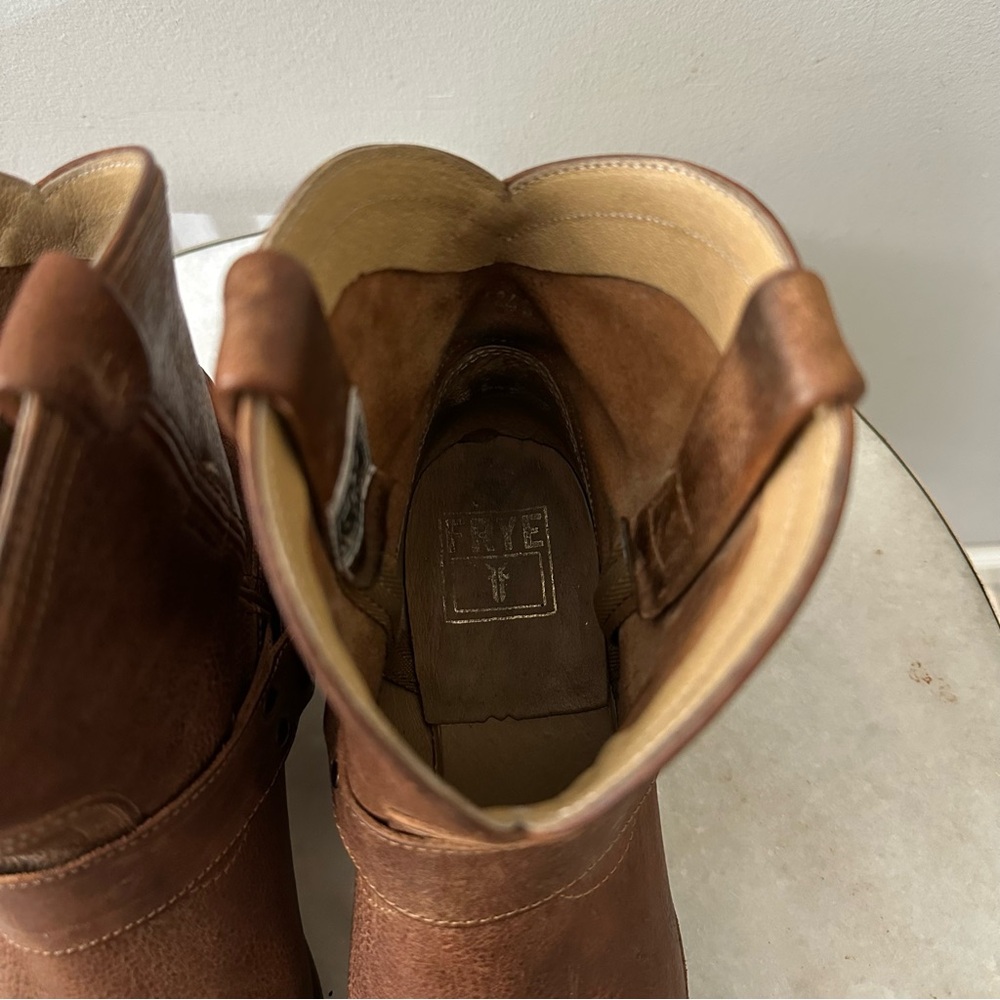 Women’s Brown Leather Harness Boots, Size 7 1/5 - Picture 9 of 16